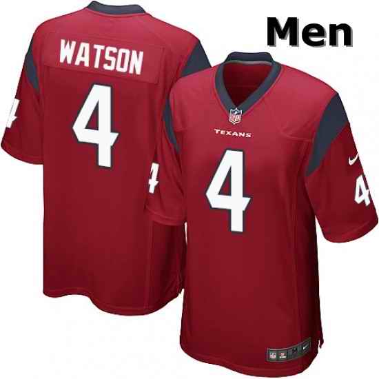 Men Nike Houston Texans 4 Deshaun Watson Game Red Alternate NFL Jersey